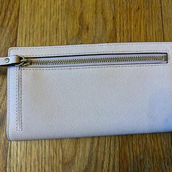 Kate Spade Laurel Way Stacy Clutch Wallet Dusty Blush Pink Saffiano Leather - Picture 7 of 14